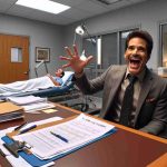 A high-definition, realistic photograph spotlighting the professional progress and extensive therapy of a former radio host. The image brings into focus the clinical environment of the treatment facility with its modern equipment and paperwork scattered across the desk. The former radio host, a middle-aged Hispanic man, can be seen engaged passionately in his therapy session, with eagerness and determination visible on his face. A step towards a brighter and better future is beautifully encapsulated in this image.